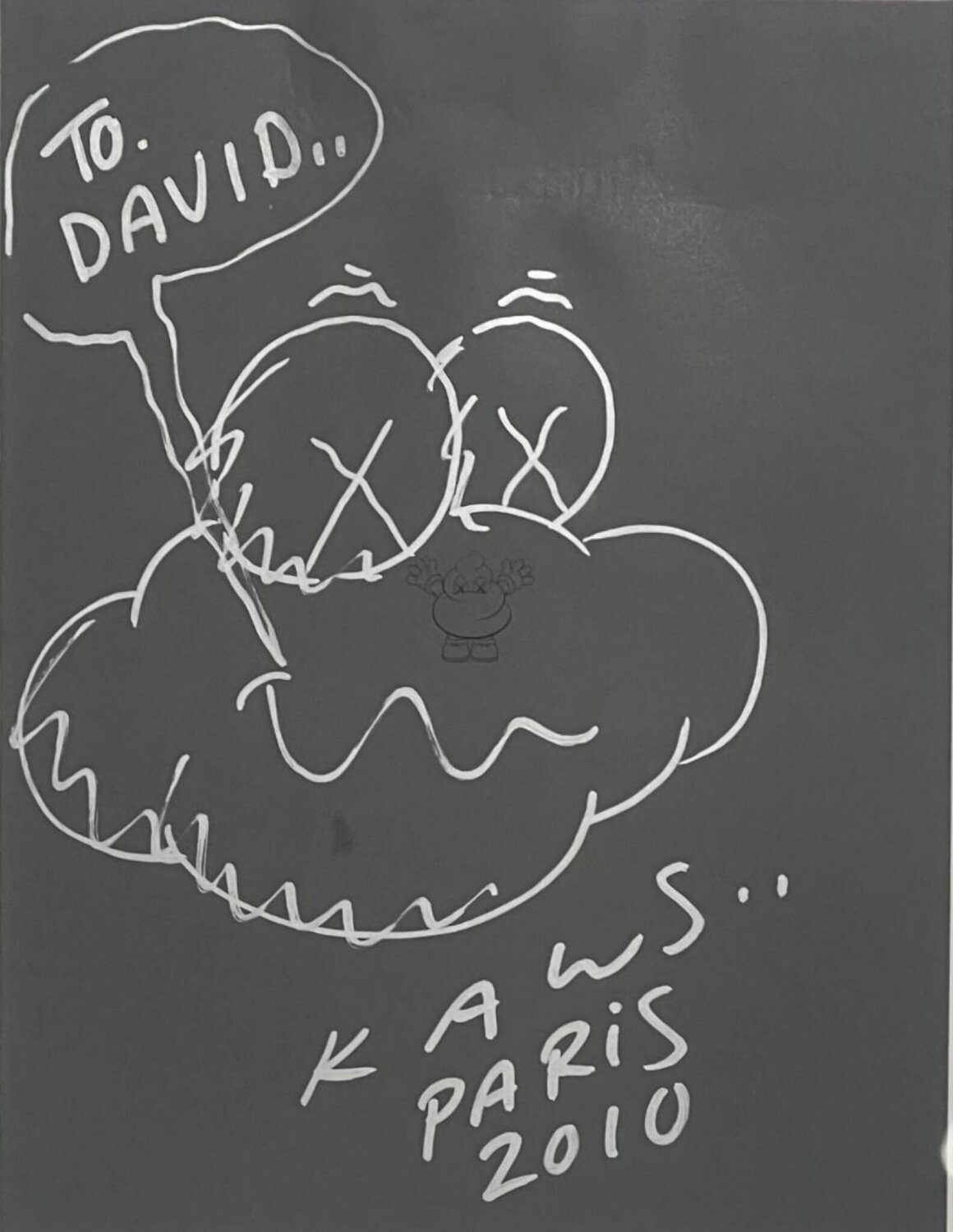 Paris Cloud Drawing (signed and inscribed to David) KAWS