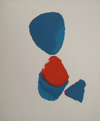 Composition abstraite bleu et rouge von Nicolas de Staël, Druck kaufen auf Singulart