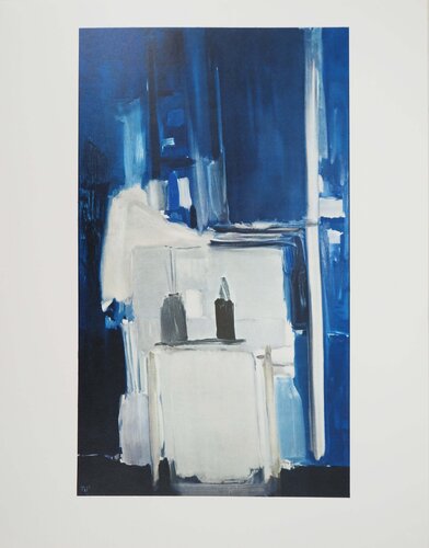 Coin d'atelier, fond bleu, Héliogravure signée de Nicolas de Staël, Impresión a la venta en Singulart