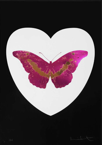 I Love You Butterfly, Fuchsia-Black par Damien Hirst, Autres supports en vente sur Singulart
