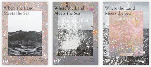Damien Hirst Hand Signed Where the Land Meets the Sea Set of Three Posters par Damien Hirst, Édition en vente sur Singulart