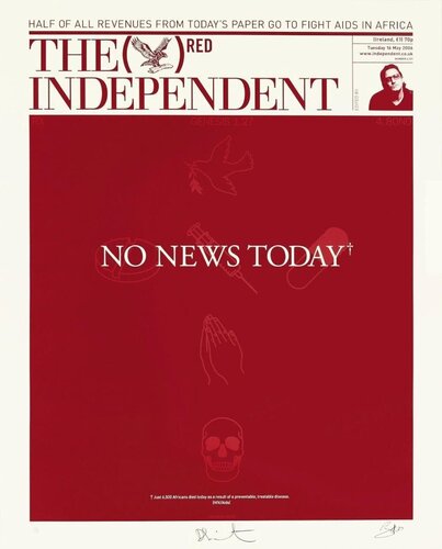 The Independent  Red (Large) van Damien Hirst, Afdruk te koop op Singulart