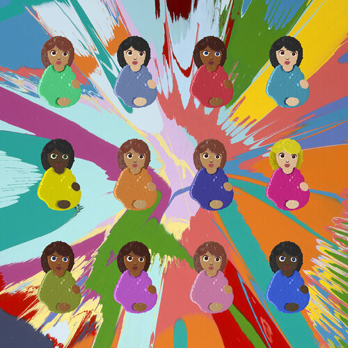Signed Great Expectations Print (spin painting background) par Damien Hirst, Édition en vente sur Singulart
