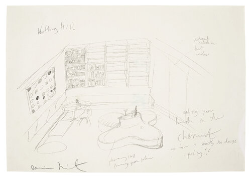 Notting Hill ('Pharmacy' Drawing) par Damien Hirst, Œuvre sur papier en vente sur Singulart