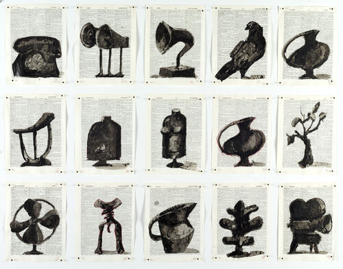 Drawing for Waiting for the Sibyl (Glyphs) van William Kentridge, Werk op papier te koop op Singulart
