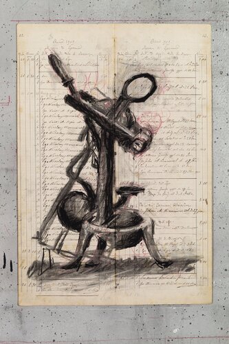 Drawing for wine label (Corking) van William Kentridge, Werk op papier te koop op Singulart