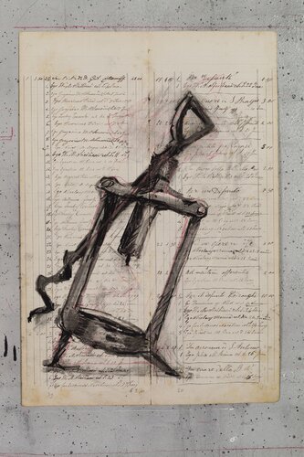 Drawing for wine label (Corkscrew) van William Kentridge, Werk op papier te koop op Singulart