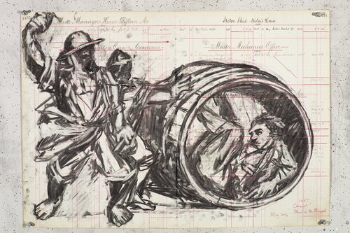 Carnival, Jew in the Barrel van William Kentridge, Werk op papier te koop op Singulart