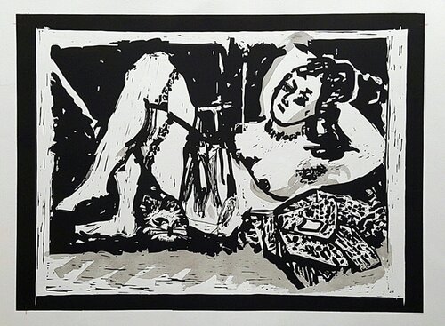Reclining Figure with Cat van William Kentridge, Afdruk te koop op Singulart
