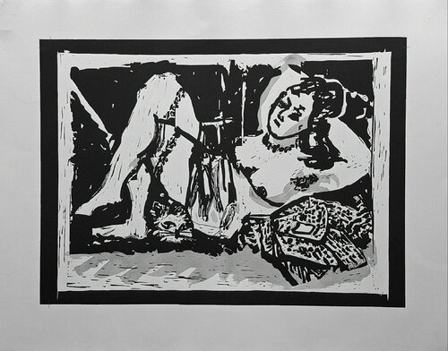 Reclining Figure with Cat van William Kentridge, Afdruk te koop op Singulart