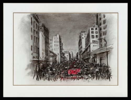 A March Scene from 'Sobriety, Obesity & Growing Old' van William Kentridge, Werk op papier te koop op Singulart