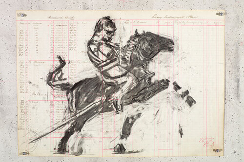 Soldier on a Rearing Horse van William Kentridge, Werk op papier te koop op Singulart