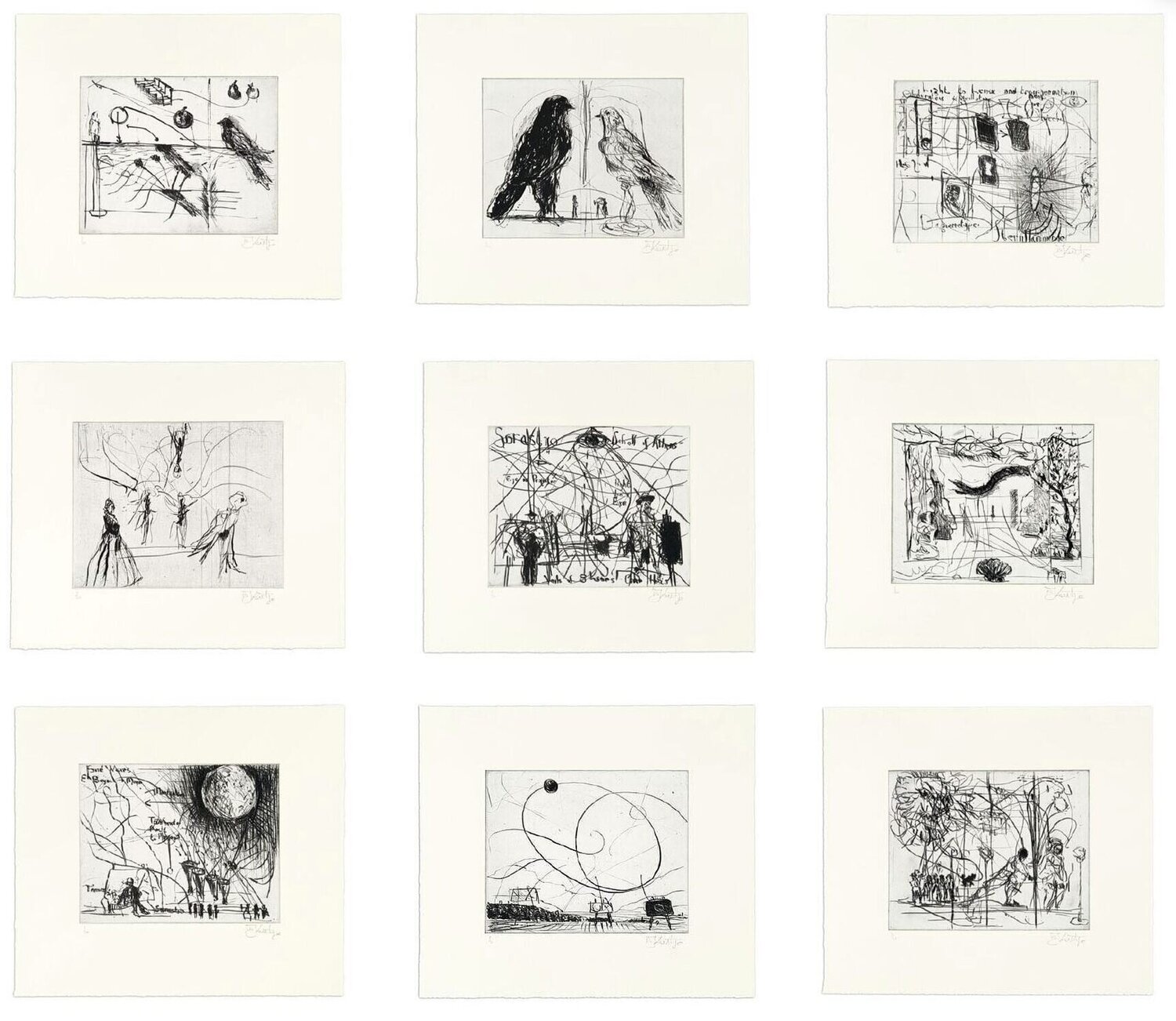 Thinking Aloud, Small Thoughts (Set of 9 Prints) William Kentridge