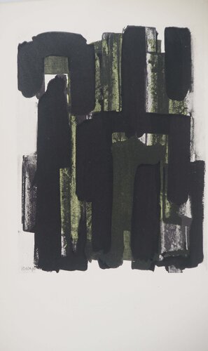 Gouache 8 1957, Lithographie et pochoir signée van Pierre Soulages, Afdruk te koop op Singulart