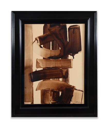 Peinture (gouache) sur papier 65 cm x 50 / Brou de noix by Pierre Soulages, Painting for Sale on Singulart