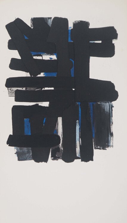 Gouache 11 1957, Lithographie et pochoir Pierre Soulages