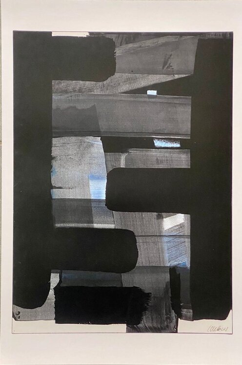 Gouache sur papier 1973 Pierre Soulages