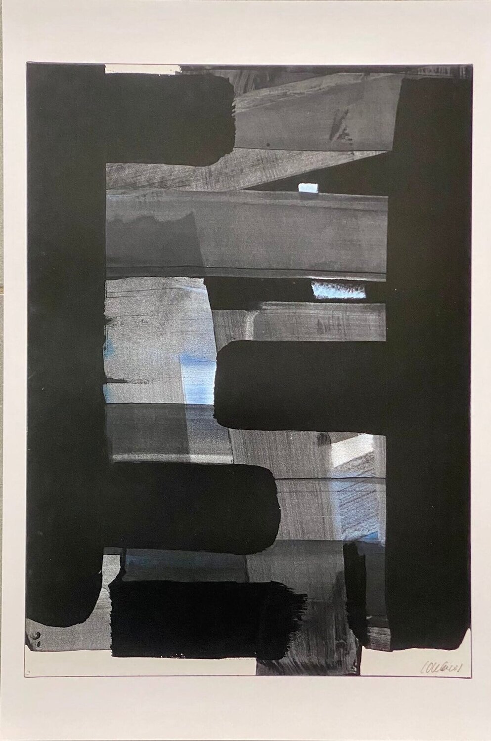 Gouache sur papier 1973 Pierre Soulages Druck zu verkaufen