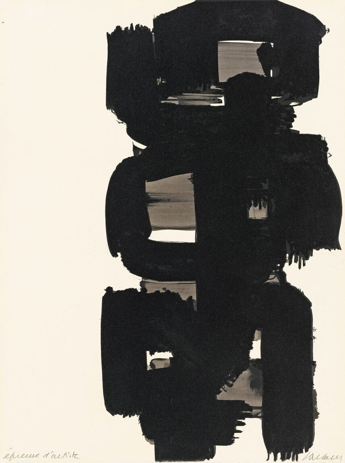 Lithographie No. 18 Pierre Soulages Afdruk te koop