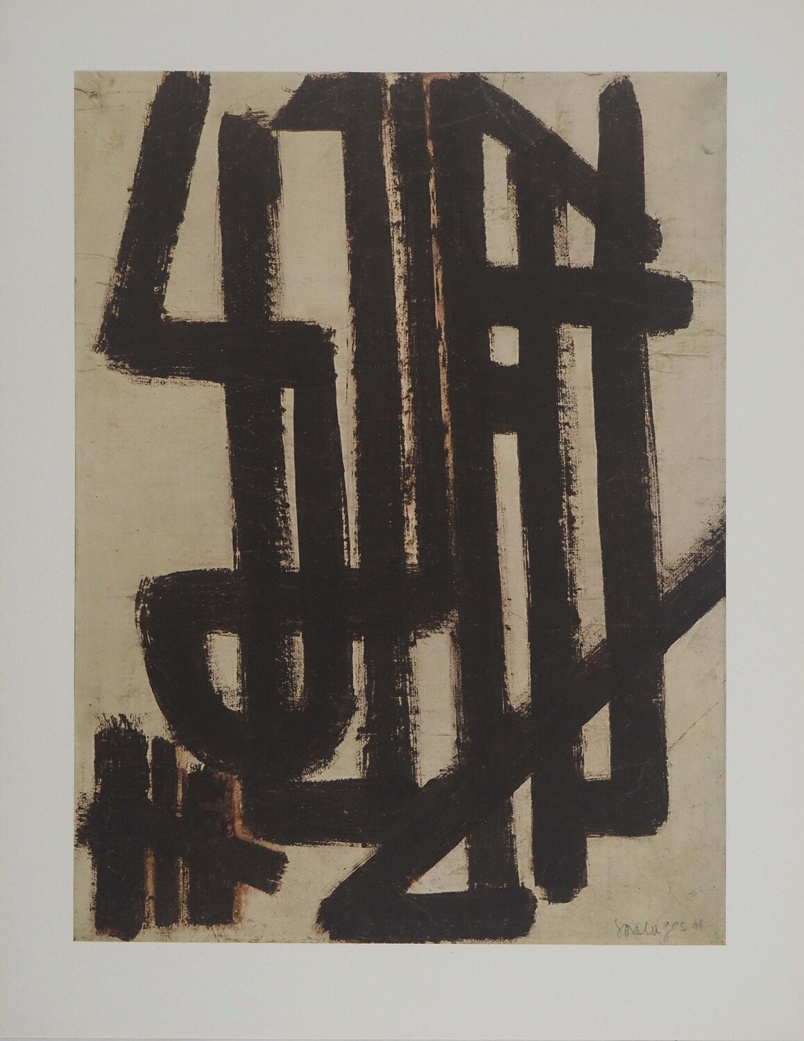 Peinture 1948 Pierre Soulages Afdruk te koop