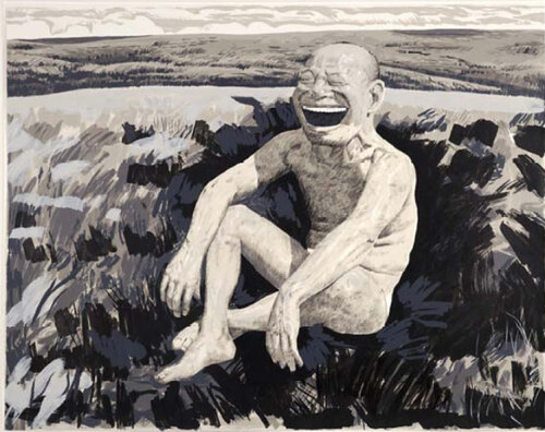 The Grassland Series Screenprint 1 di Yue Minjun, Stampa in vendita su Singulart