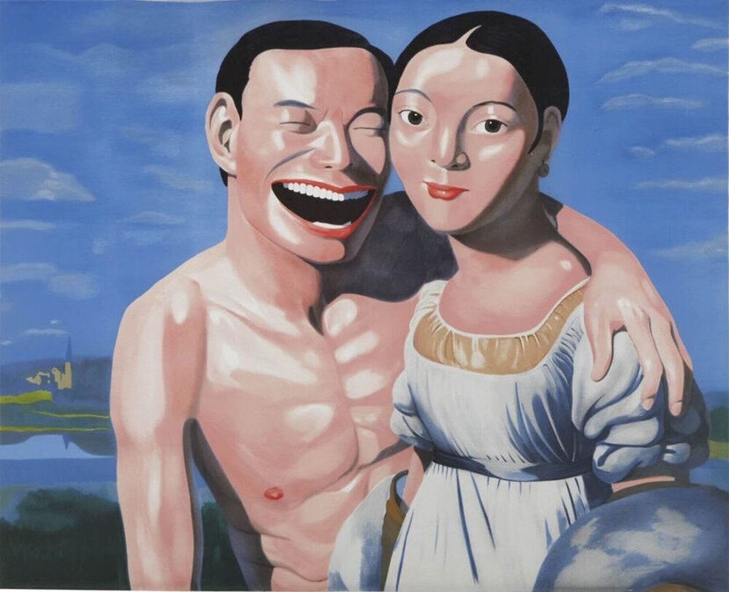 Ingres and I Yue Minjun Stampa in vendita