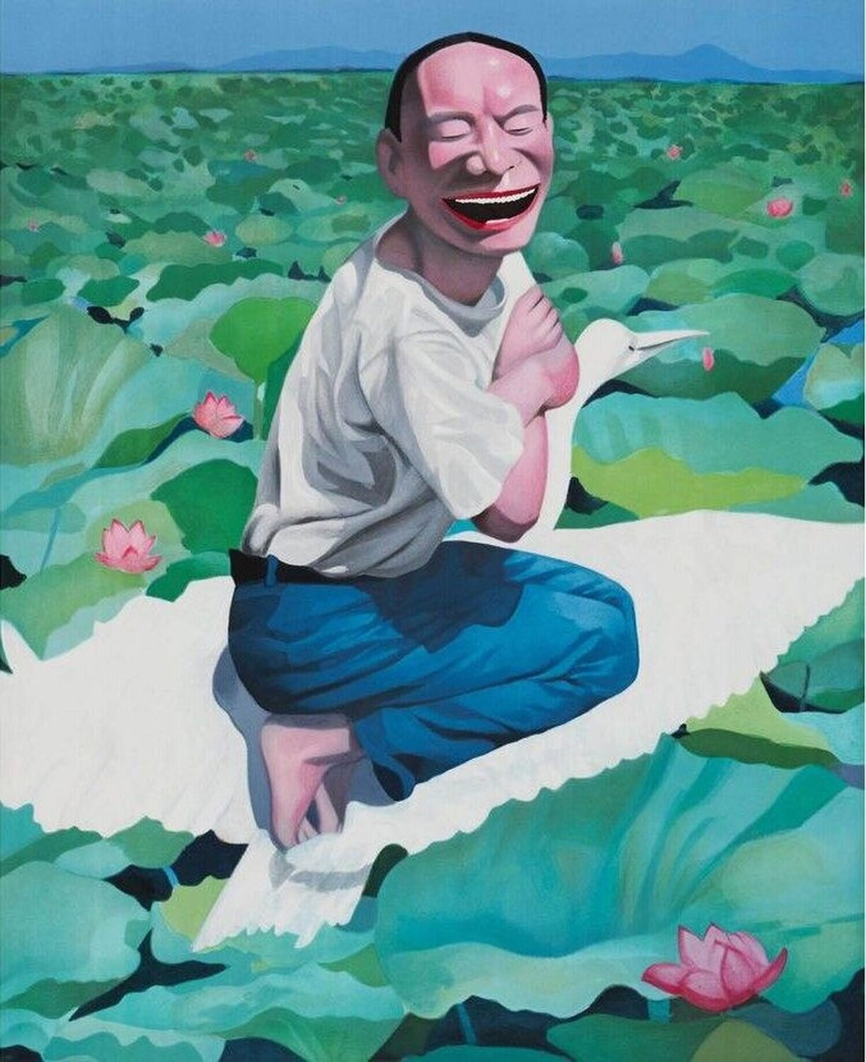 Lotus Pool Yue Minjun Stampa in vendita