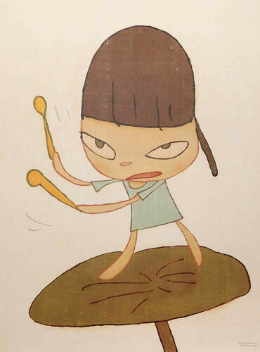 Marching on a Butterbur Leaf (Includes 5 Limited Edition Stickers) van Yoshitomo Nara, Afdruk te koop op Singulart