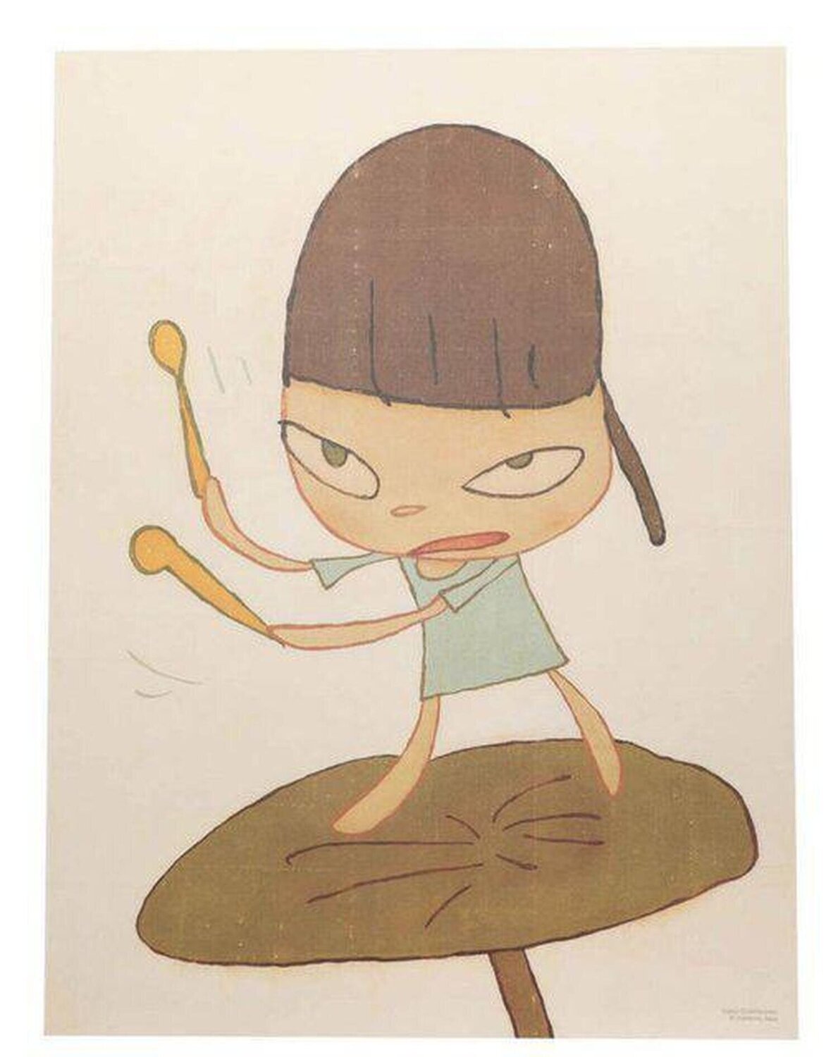 Marching on a butterbur leaf Yoshitomo Nara Afdruk te koop
