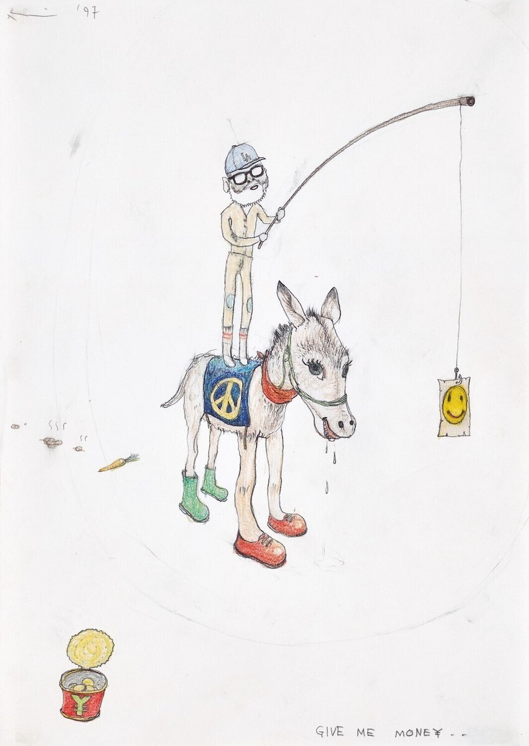 Give Me Money Yoshitomo Nara Originalgemälde zu verkaufen