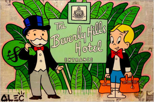 BHH Monopz & Richie Birkin van Alec Monopoly, Schilderij te koop op Singulart