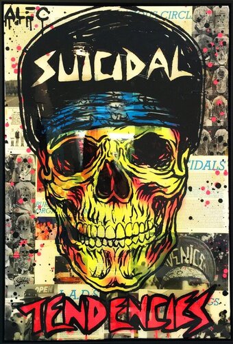 Suicidal Tendencies van Alec Monopoly, Schilderij te koop op Singulart