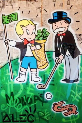 Golf Goyard Bag van Alec Monopoly, Schilderij te koop op Singulart