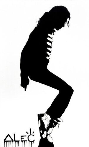 White MJ Moonwalk van Alec Monopoly, Schilderij te koop op Singulart