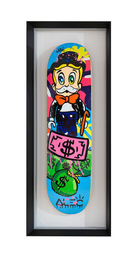 Pink $ Monopoly Richie Skateboard Deck di Alec Monopoly, Altri media in vendita su Singulart