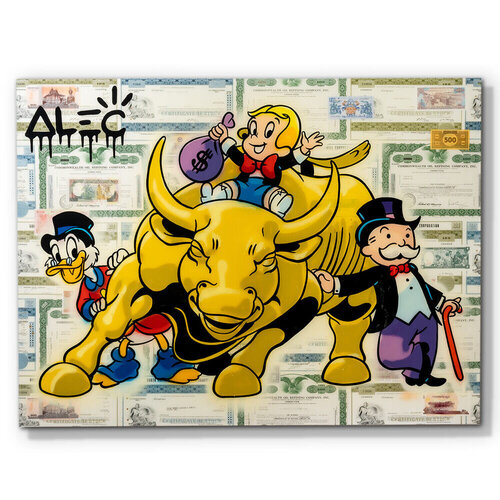 $ Team Wall St. Monopoly on Top Yellow Bull di Alec Monopoly, Pittura in vendita su Singulart