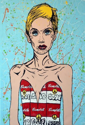 Twiggy Blue van Alec Monopoly, Schilderij te koop op Singulart