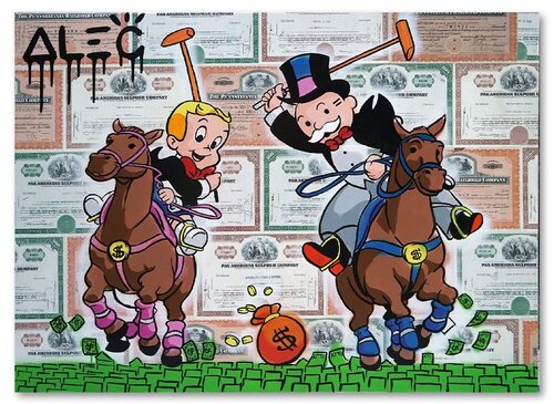 Richie & Monopoly $ Polo Match van Alec Monopoly, Schilderij te koop op Singulart
