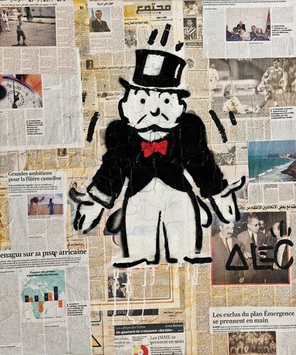 Newspaper Monopoly Man 2 van Alec Monopoly, Schilderij te koop op Singulart