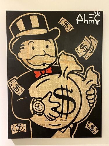 Money Bags Monopoly van Alec Monopoly, Schilderij te koop op Singulart