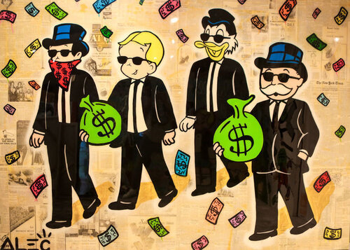 Monops Richie Scrooge Monopoly Reservoir Dogs van Alec Monopoly, Schilderij te koop op Singulart