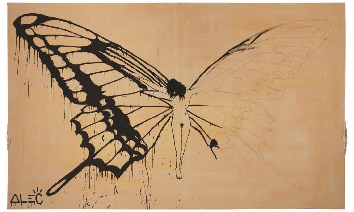 Nude figure with butterfly wings Alec Monopoly