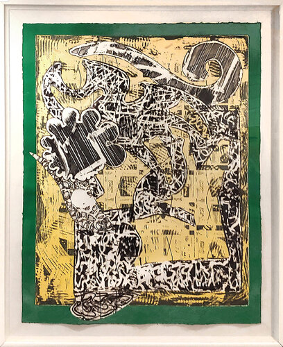 Green Journal 76x62x3 etching,  screenprint, and Relief Edition of only 25 van Frank Stella, Afdruk te koop op Singulart