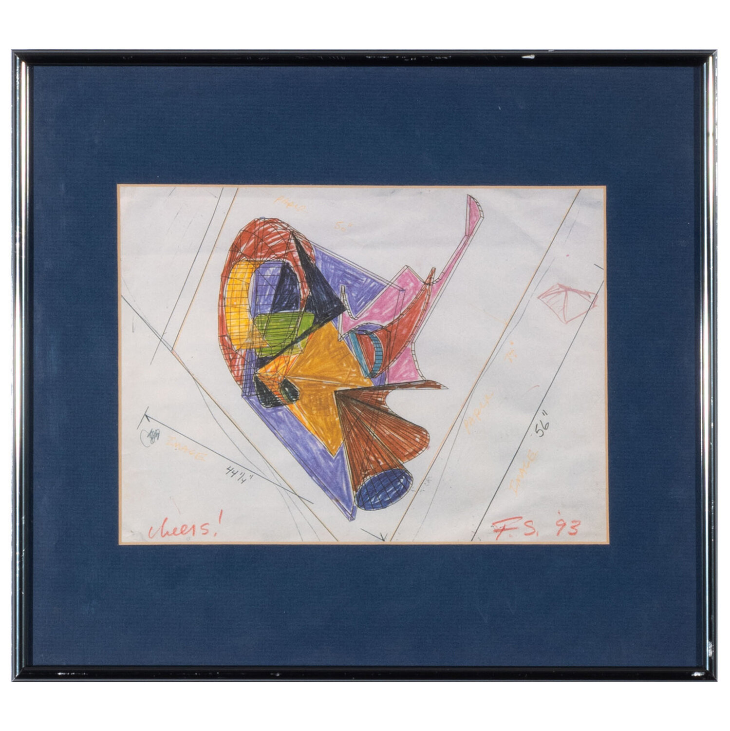Untitled (Cheers) Frank Stella Werk op papier te koop