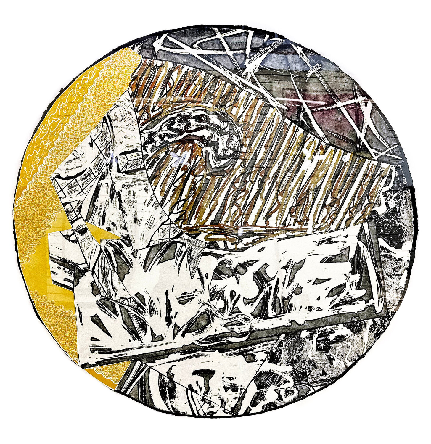 Swan Engraving Circle I, State I (large hand signed etching) Frank Stella Stampa in vendita