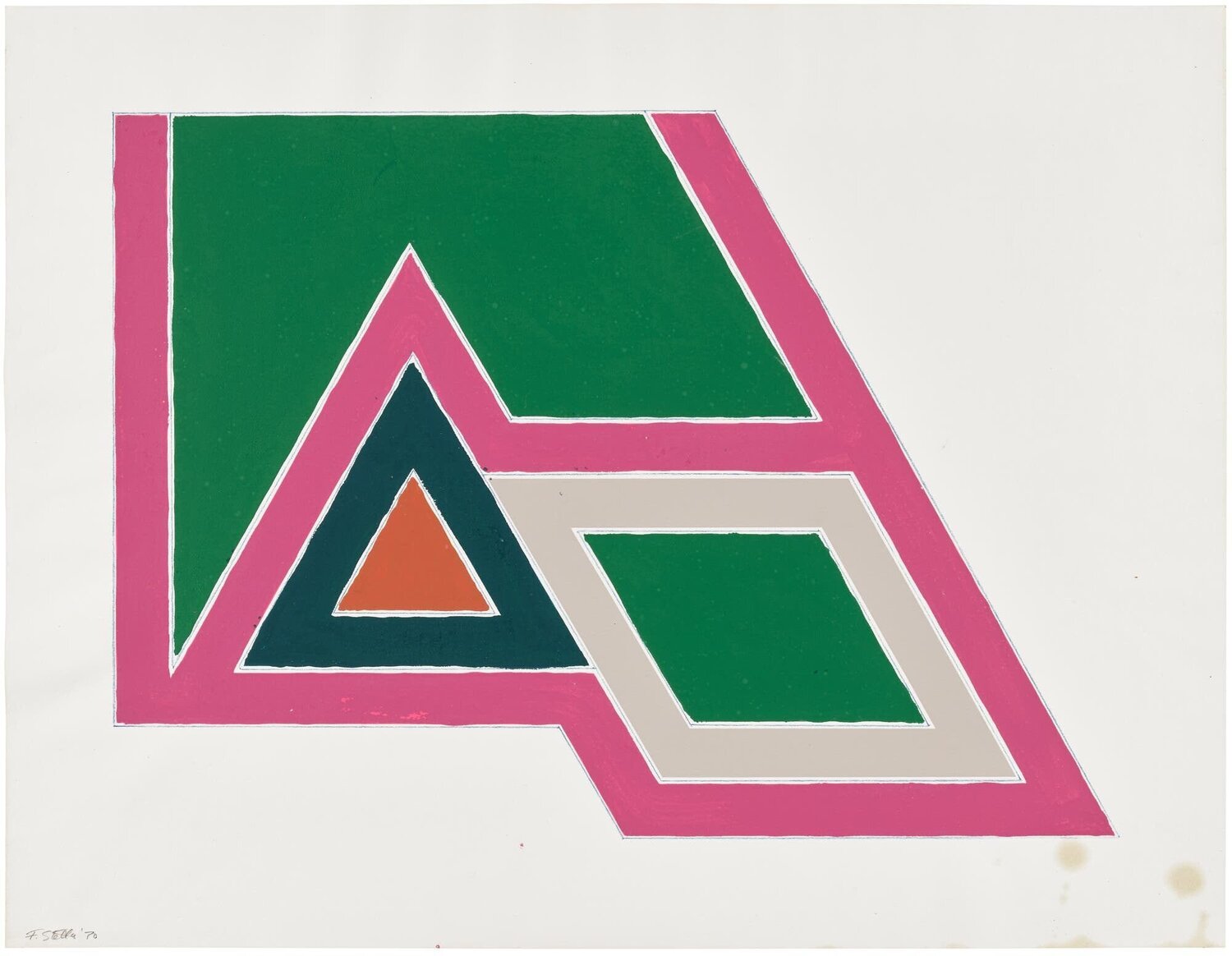 Untitled (study for Sanbornville, from Eccentric Polygons) (see G. 551, see A. 105) UNIQUE GOUACHE Frank Stella Originalgemälde zu verkaufen