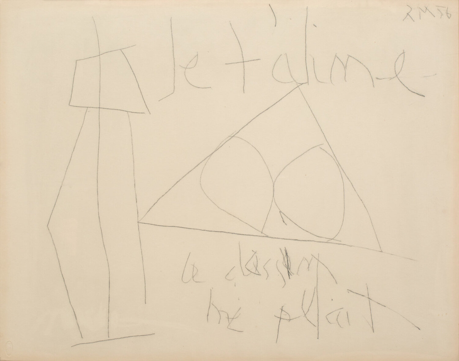 Je t’’aime Robert Motherwell Werk op papier te koop