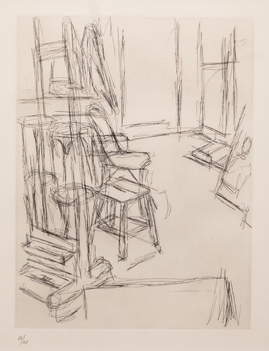 Atelier au chevalet di Alberto Giacometti, Stampa in vendita su Singulart