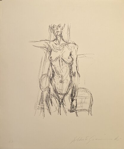 Femme Nue Debout avec le bras drout levé - signed di Alberto Giacometti, Stampa in vendita su Singulart