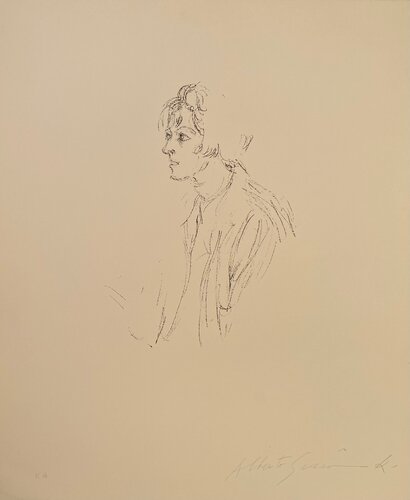 Buste d'une femme regardant a gauche - signed di Alberto Giacometti, Stampa in vendita su Singulart